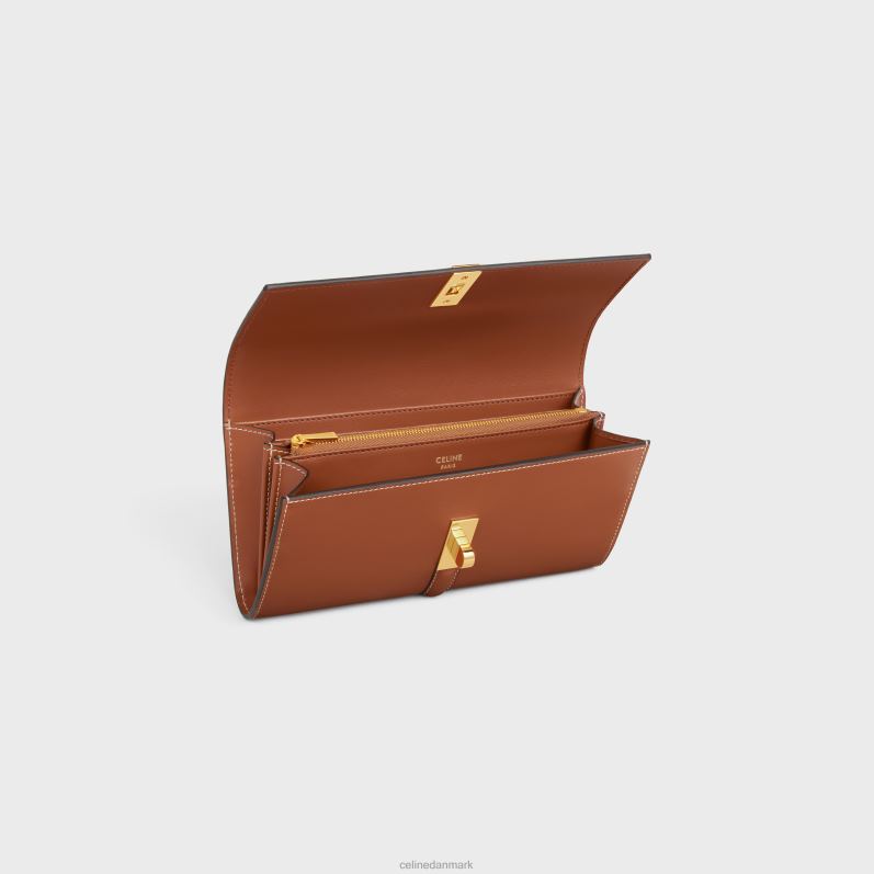 CELINE Kvinder stor pung 16 i skinnende kalveskind F44FV423 tilbehør tan