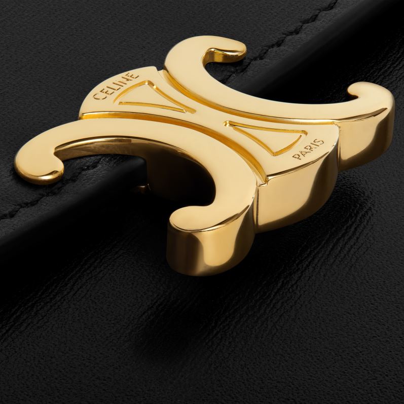 CELINE Kvinder stor pung triomf i skinnende kalveskind F44FV441 tilbehør sort