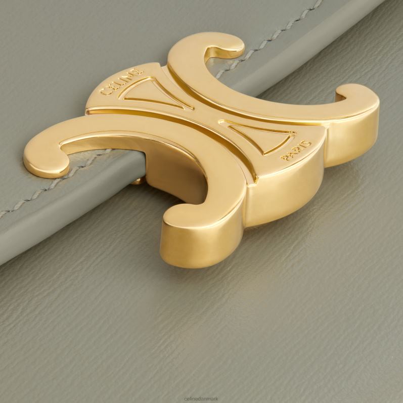 CELINE Kvinder stor pung triomf i skinnende kalveskind F44FV443 tilbehør grønt ler