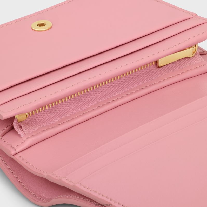 CELINE Kvinder triomphe kompakt pung i skinnende kalveskind F44FV406 tilbehør Rose