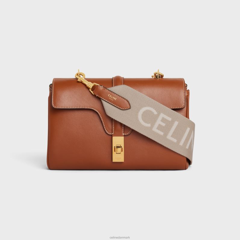 CELINE Kvinder lang rem i uld med jacquard F44FV517 tilbehør beige/hvid