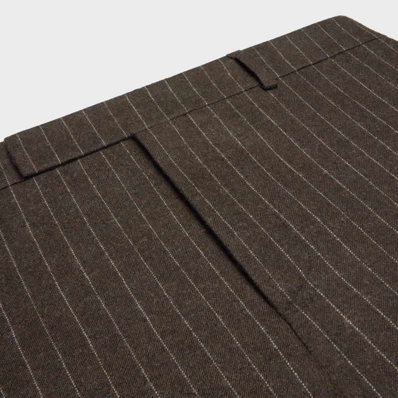 CELINE Mænd flared bukser i stribet flannel F44FV1894 beklædning marron/craie