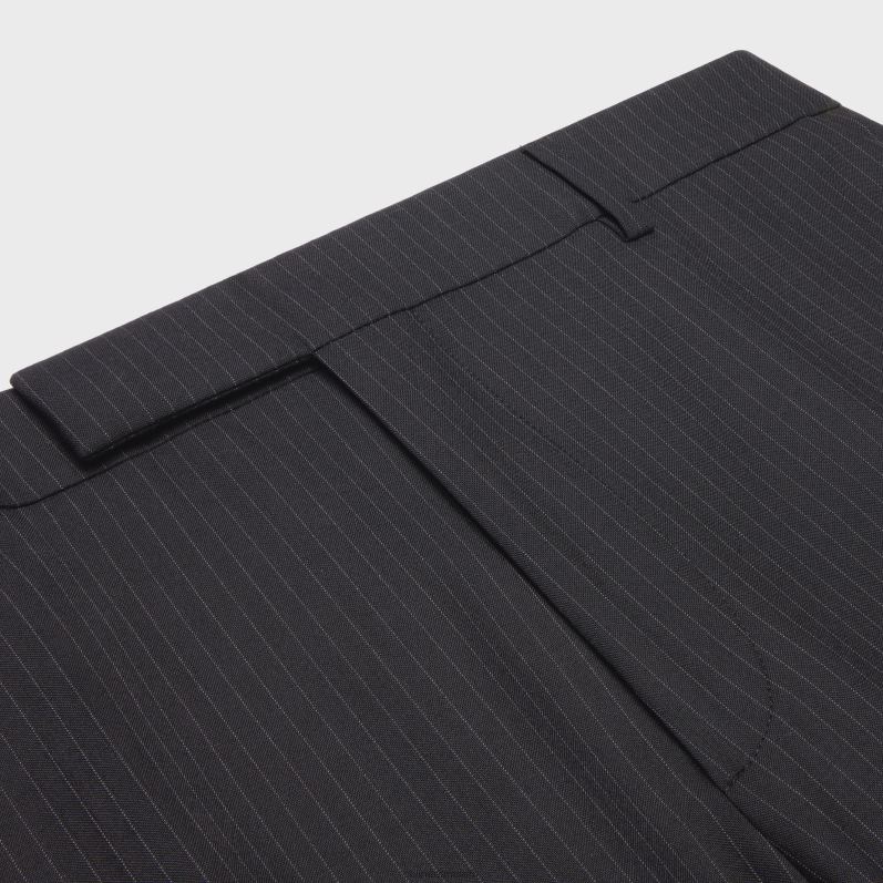CELINE Mænd klassiske stribede flannelbukser F44FV1901 beklædning noir/gris