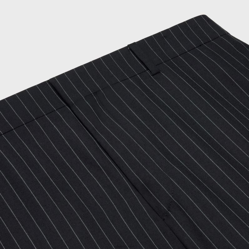 CELINE Mænd lige bukser i stribet uld F44FV1891 beklædning noir/craie