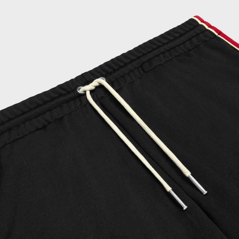 CELINE Mænd træningsbukser i dobbelt ansigtsjersey F44FV2015 beklædning sort/rust/ecru