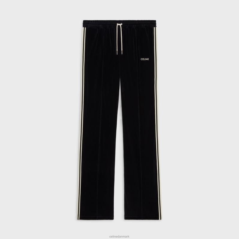 CELINE Mænd træningsbukser i fløjlsjersey F44FV1826 beklædning sort hvid