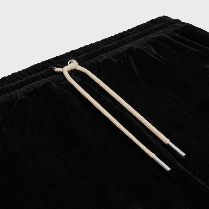 CELINE Mænd træningsbukser i fløjlsjersey F44FV1826 beklædning sort hvid