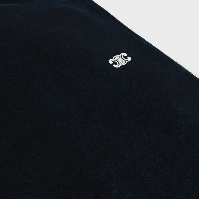 CELINE Mænd træningsbukser i fløjlsjersey F44FV2013 beklædning midnat/ecru