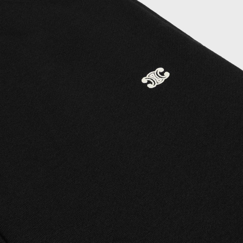 CELINE Mænd triomphe træningsbukser i bomuld og kashmir F44FV2018 beklædning sort hvid