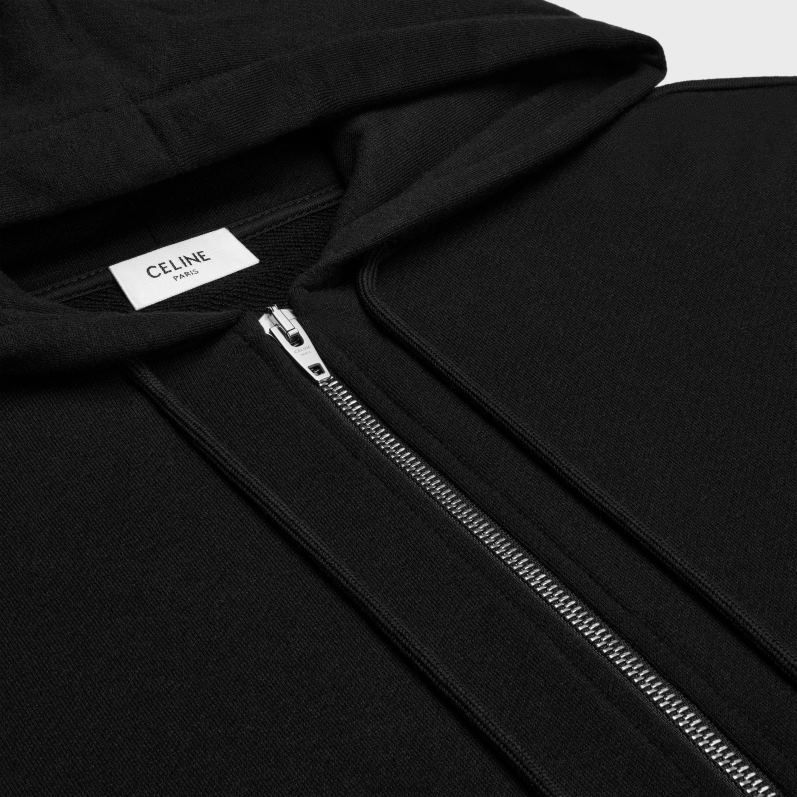 CELINE Mænd løs triomf-hættetrøje i bomuld og kashmir F44FV1801 beklædning sort hvid