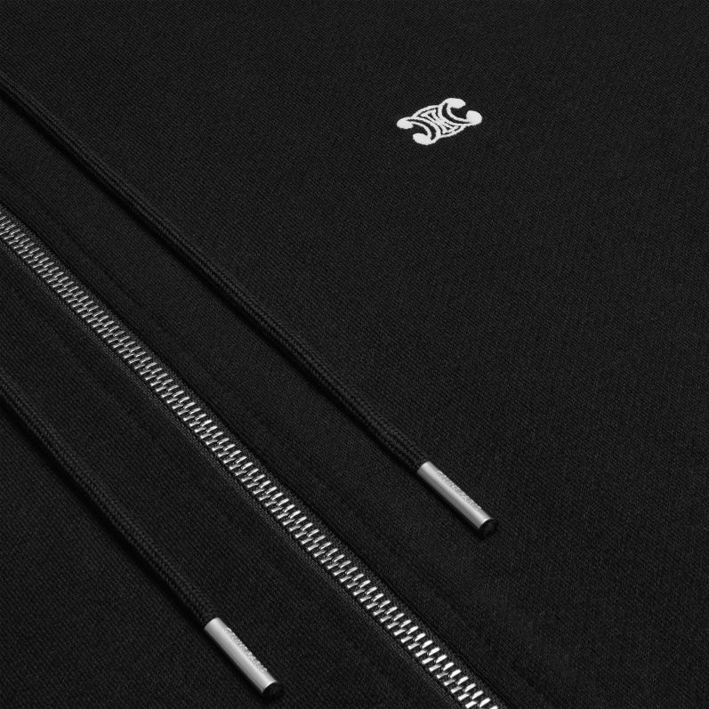 CELINE Mænd løs triomf-hættetrøje i bomuld og kashmir F44FV1801 beklædning sort hvid