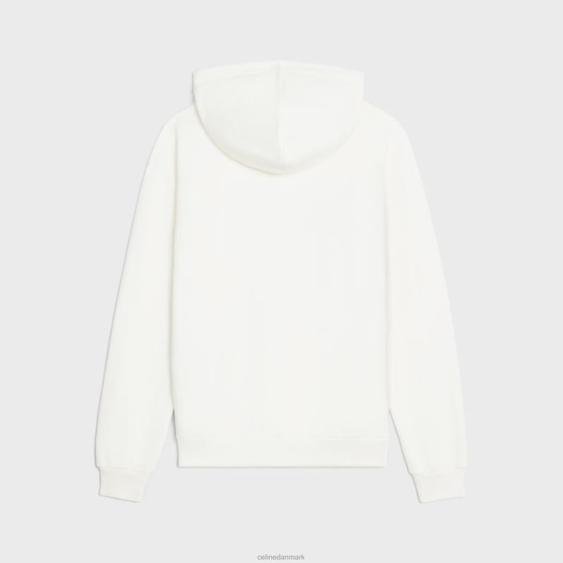 CELINE Mænd loose wave hættetrøje i bomuldsfleece F44FV1948 beklædning offwhite/blå