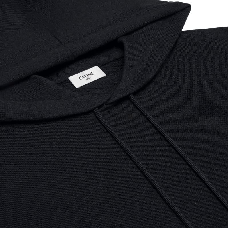 CELINE Mænd triomphe løs hættetrøje i bomuld og kashmir F44FV1802 beklædning sort hvid