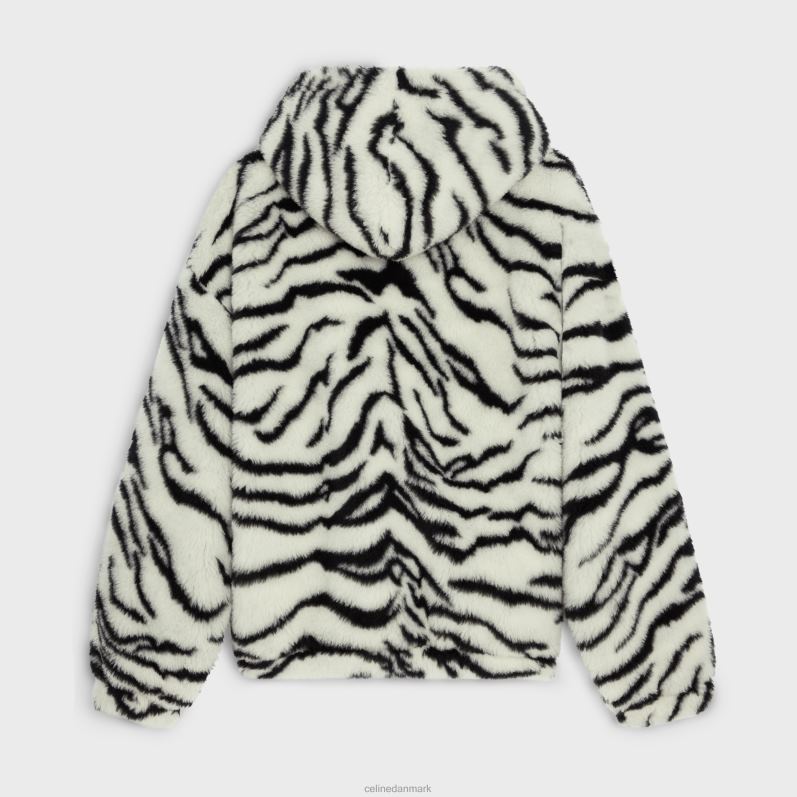 CELINE Mænd jakke i fleece med tigerprint F44FV1846 beklædning off white/sort