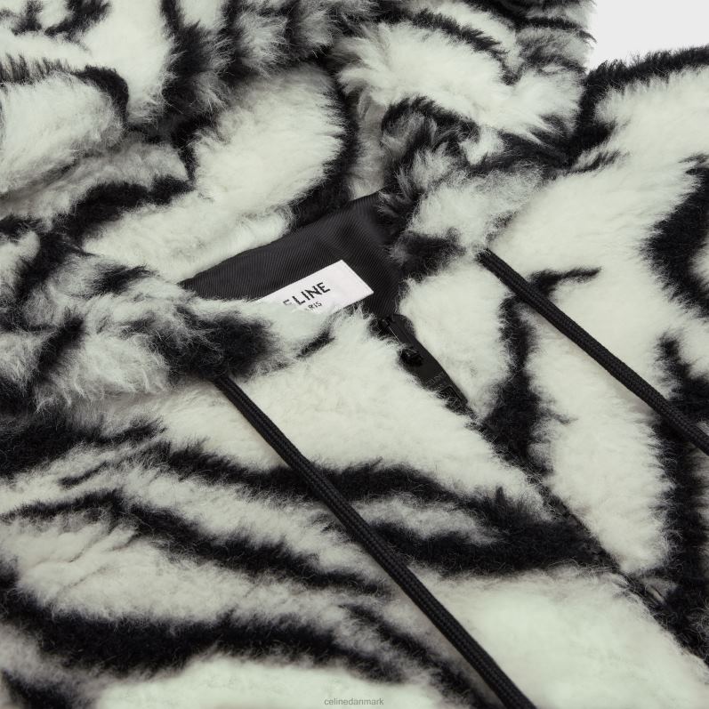 CELINE Mænd jakke i fleece med tigerprint F44FV1846 beklædning off white/sort