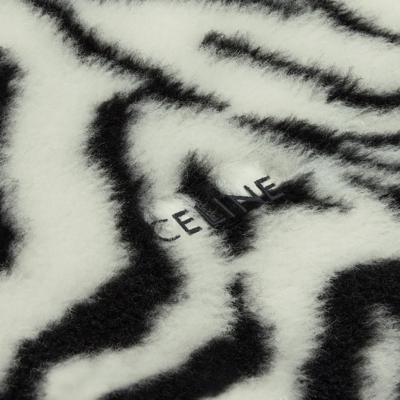 CELINE Mænd jakke i fleece med tigerprint F44FV1846 beklædning off white/sort