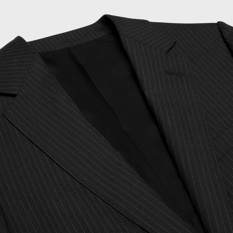 CELINE Mænd klassisk jakke i stribet flannel F44FV1875 beklædning noir/gris