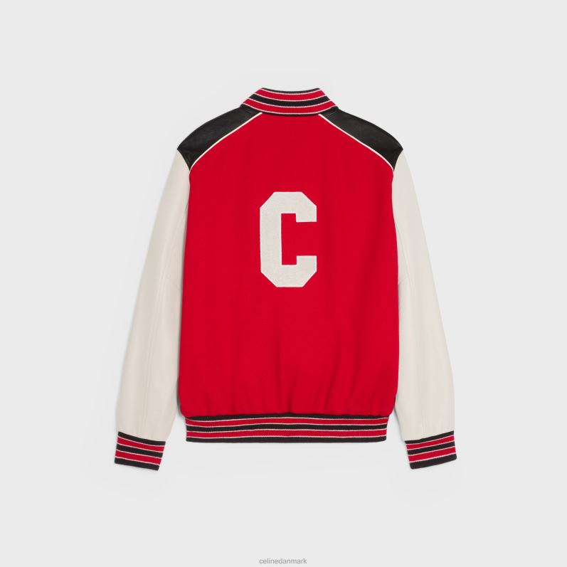 CELINE Mænd klassisk teddyjakke i tekstureret uld F44FV1840 beklædning rød