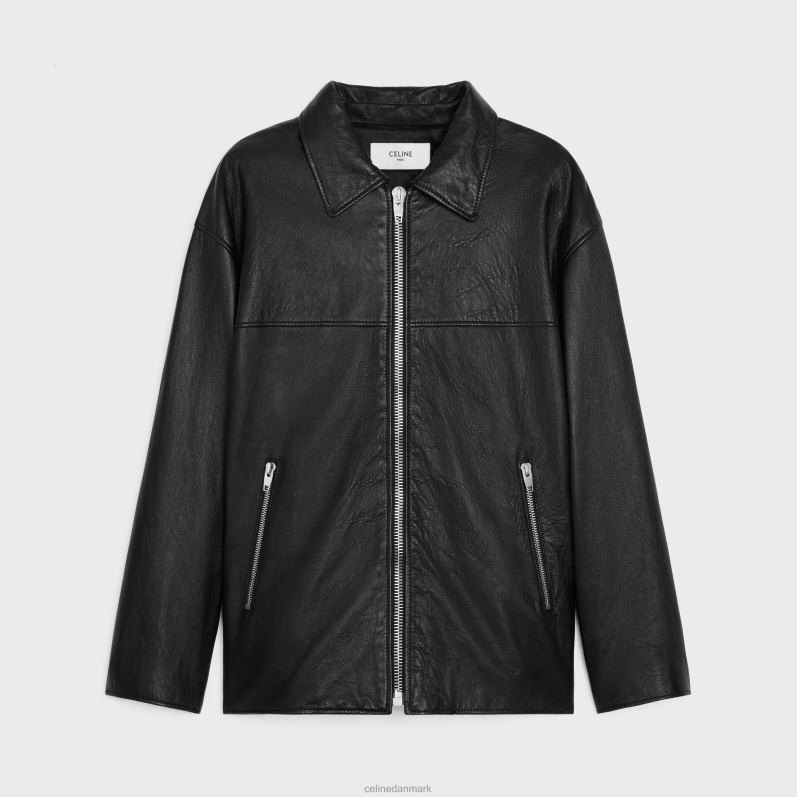 CELINE Mænd politimandsjakke i blødt lammeskind F44FV1779 beklædning sort