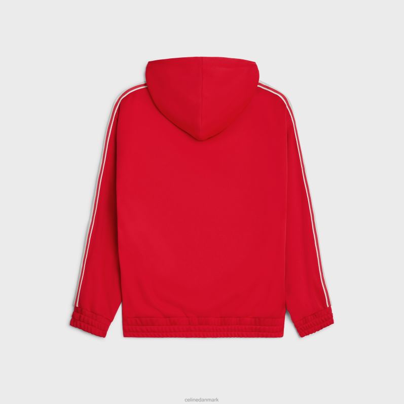 CELINE Mænd træningsjakke i dobbelt ansigtsjersey F44FV1953 beklædning rød/råhvid