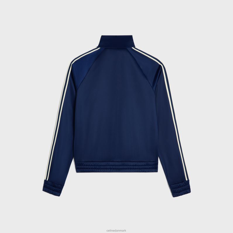 CELINE Mænd træningsjakke i vintage dobbelt jersey F44FV1808 beklædning marineblå/råhvid