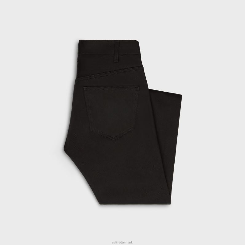 CELINE Mænd lou jeans i ren sort vask denim F44FV1998 beklædning vintage ren sort