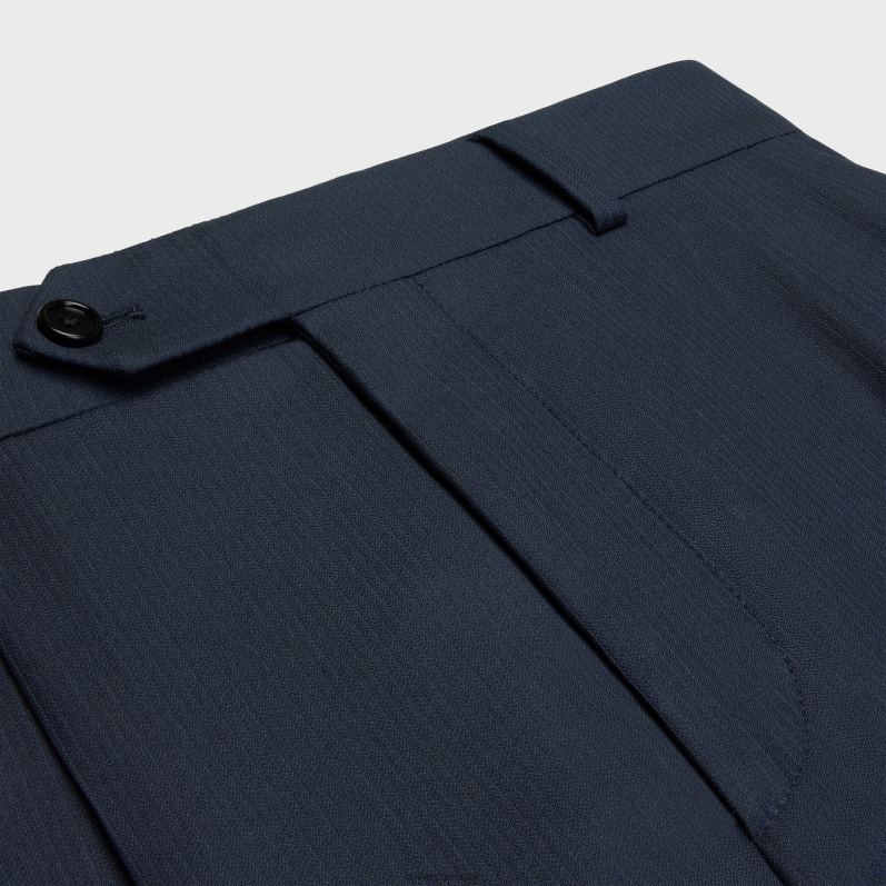 CELINE Kvinder shorts i stribet uld F44FV589 beklædning mørk flåde