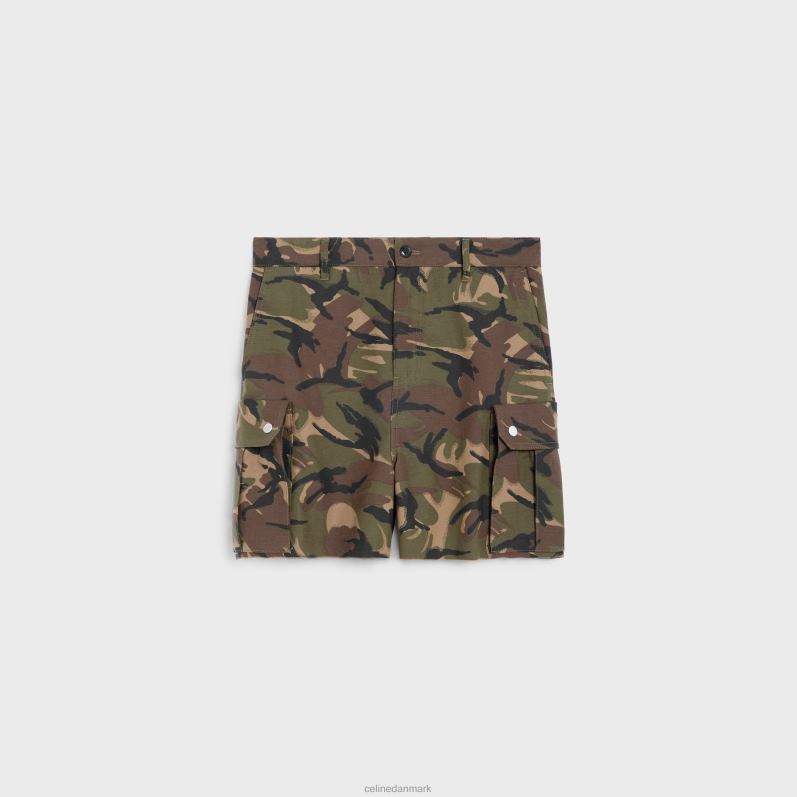 CELINE Mænd cargo-shorts i camouflage-bomuld F44FV2024 beklædning beige/khaki/sort