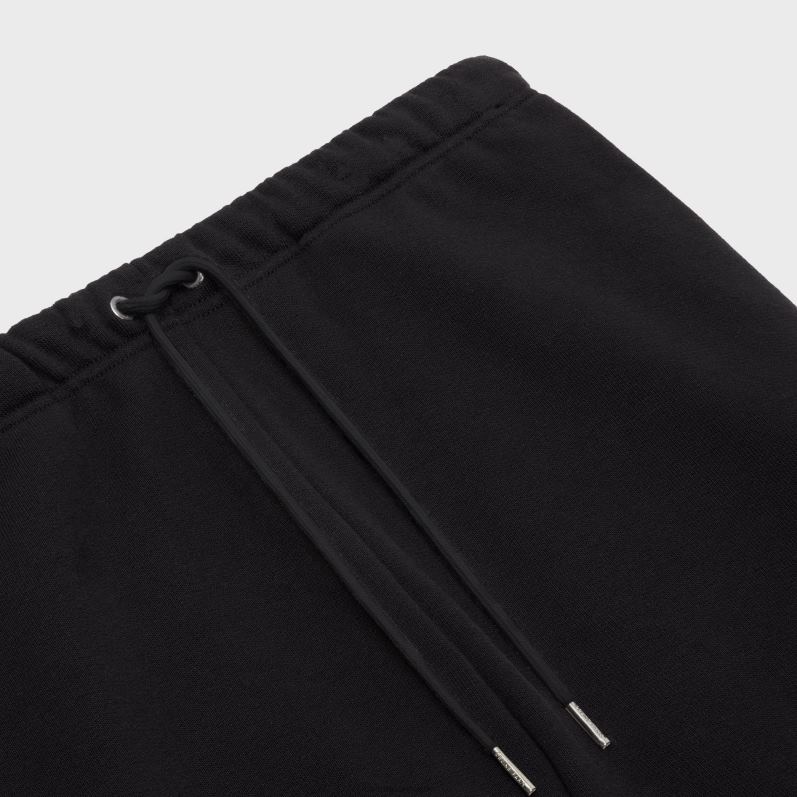 CELINE Mænd shorts i bomuldsfleece F44FV2025 beklædning sort hvid