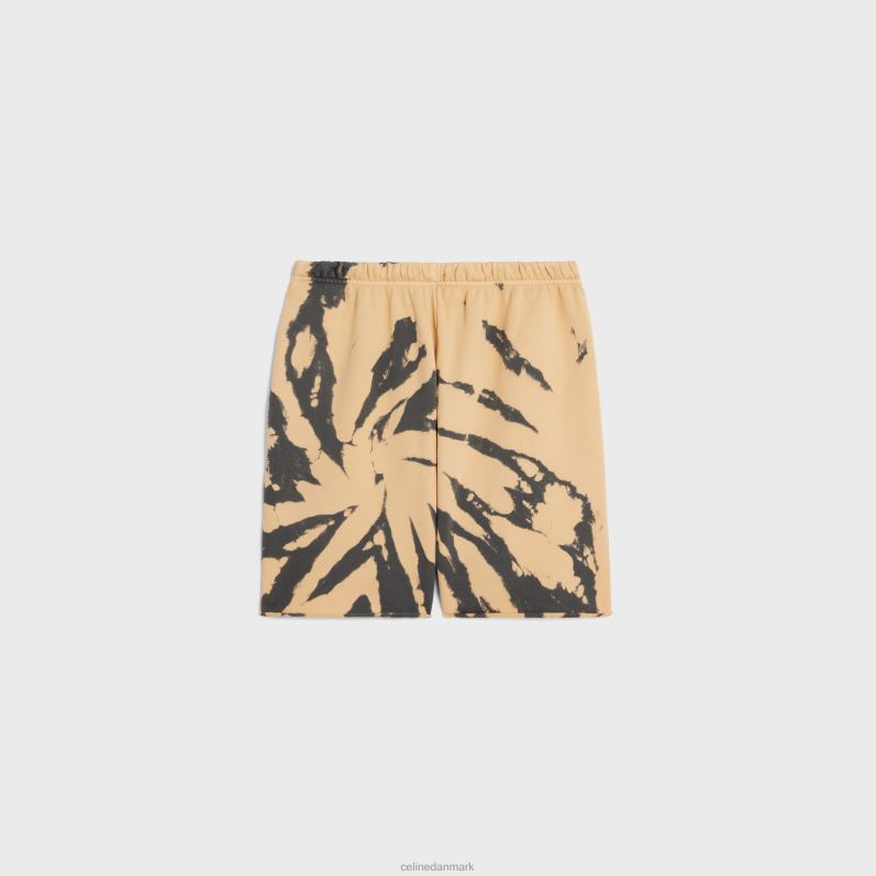 CELINE Mænd shorts i tie-dye bomuldsfleece F44FV2026 beklædning grå/beige/sort