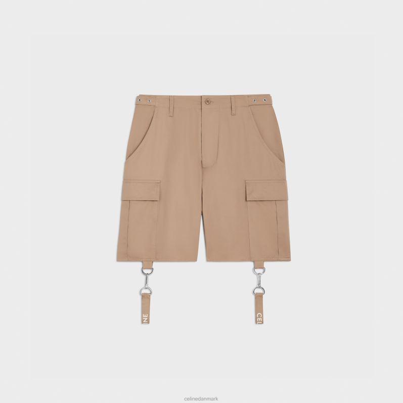 CELINE Mænd shorts med stropper i bomuldshør F44FV2022 beklædning beige