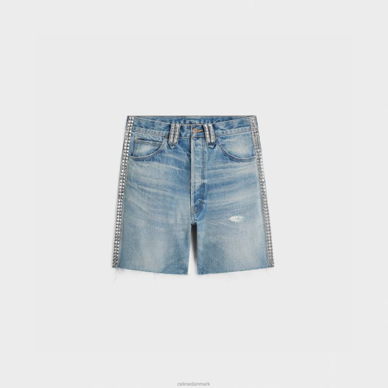 CELINE Mænd wesley shorts med nitter i denim F44FV2009 beklædning zuma vask