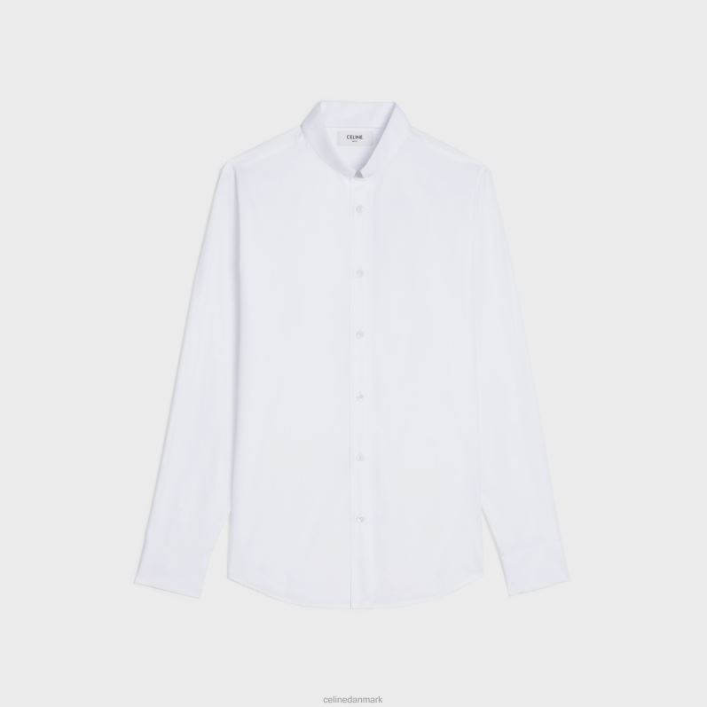 CELINE Mænd løs skjorte med omvendt krave i bomuldspoplin F44FV1911 beklædning hvid
