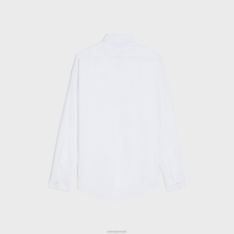CELINE Mænd løs skjorte med omvendt krave i bomuldspoplin F44FV1911 beklædning hvid