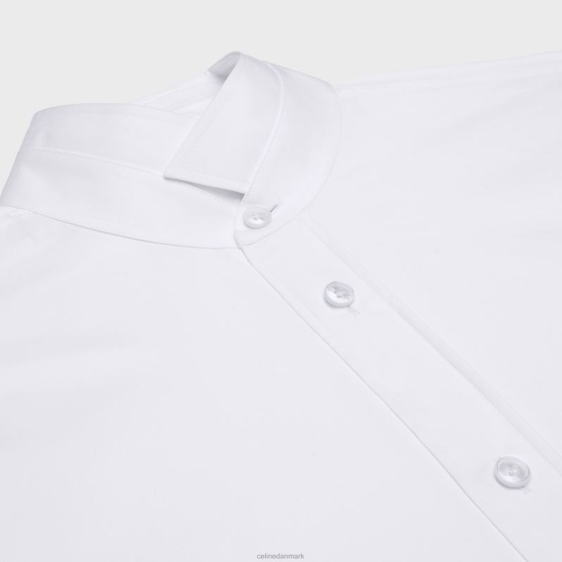 CELINE Mænd løs skjorte med opadvendt krave i bomuldspoplin F44FV1915 beklædning hvid