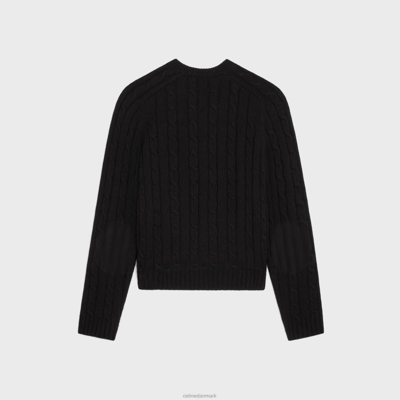 CELINE Mænd kabelstrikket triomftrøje i kashmir F44FV1790 beklædning sort