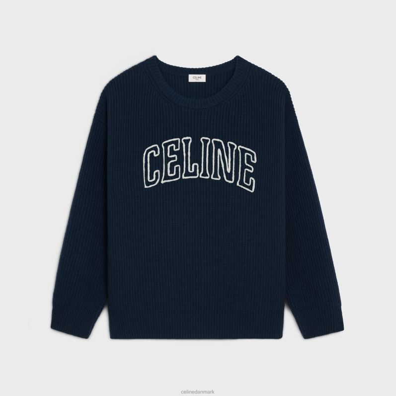 CELINE Mænd oversize sweater i ribuld F44FV1796 beklædning flåde