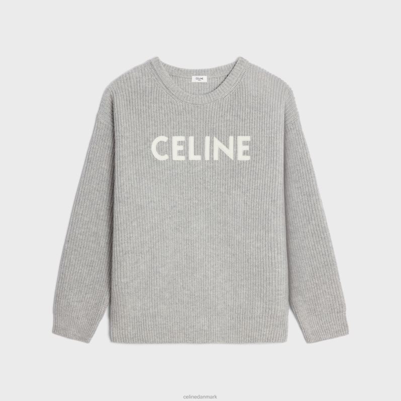 CELINE Mænd oversize sweater i ribuld F44FV1797 beklædning lysegrå