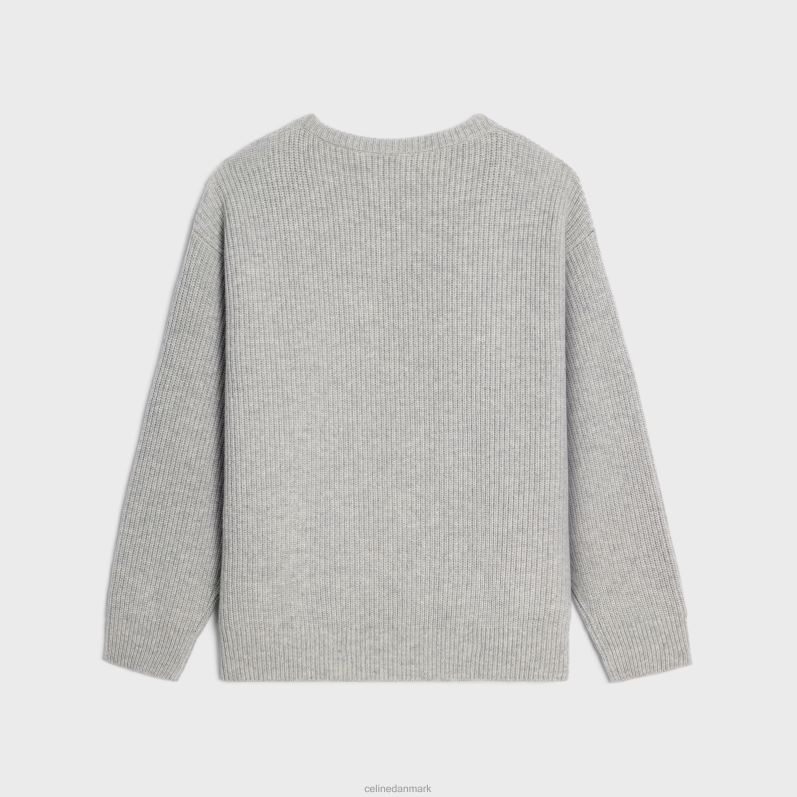 CELINE Mænd oversize sweater i ribuld F44FV1797 beklædning lysegrå