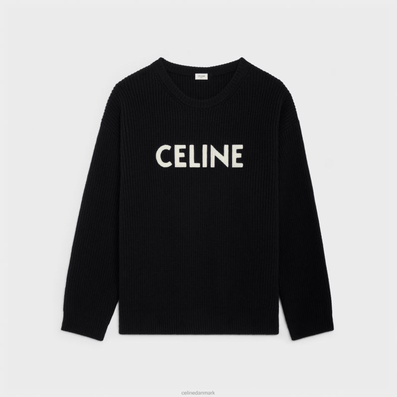 CELINE Mænd oversize sweater i ribuld F44FV1972 beklædning sort