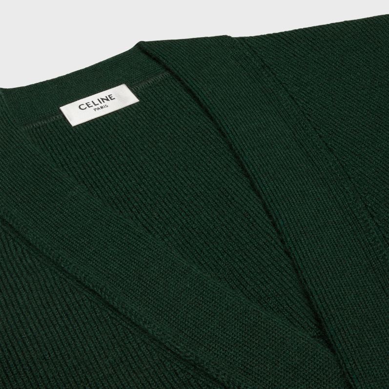 CELINE Mænd paris cardigan i uld F44FV1793 beklædning Skov