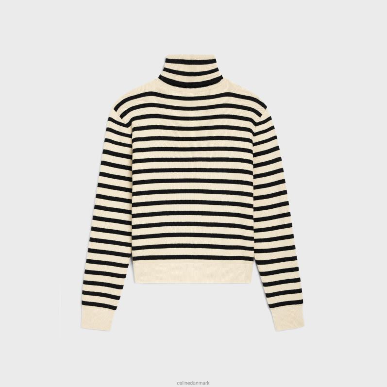 CELINE Mænd rullekravetrøje i heritage cashmere F44FV1977 beklædning creme/sort