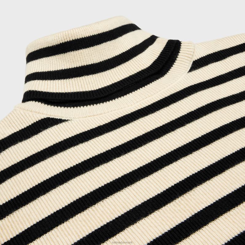 CELINE Mænd rullekravetrøje i heritage cashmere F44FV1977 beklædning creme/sort