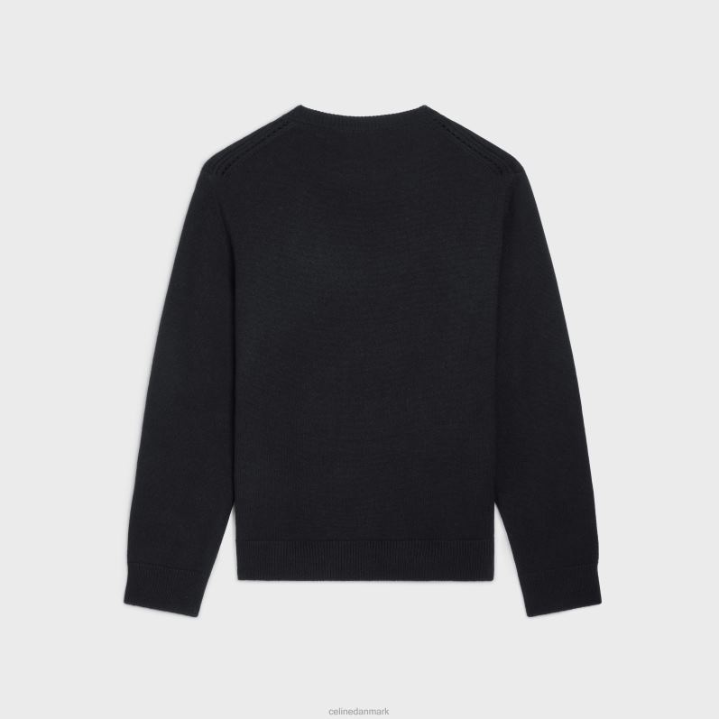 CELINE Mænd sweater med rund hals i heritage cashmere F44FV1966 beklædning sort