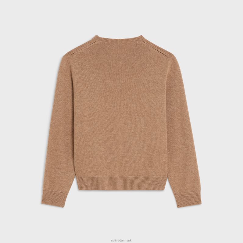 CELINE Mænd sweater med rund hals i heritage cashmere F44FV1970 beklædning kamel