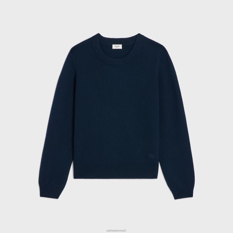 CELINE Mænd sweater med rund hals i skotsk kashmir F44FV1968 beklædning flåde