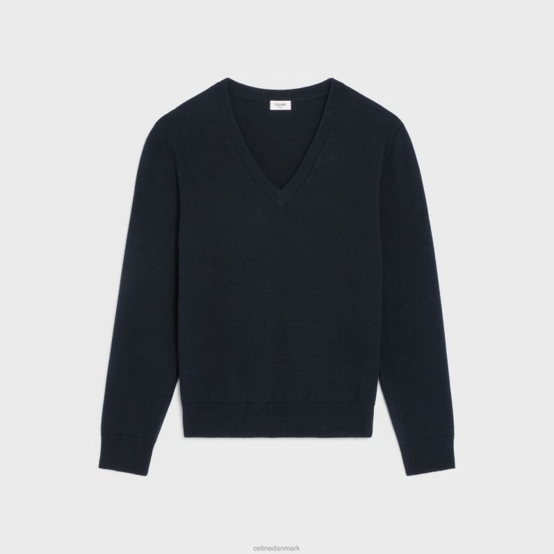 CELINE Mænd sweater med v-hals i heritage cashmere F44FV1965 beklædning sort