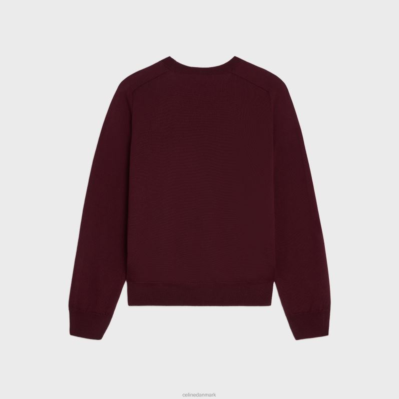 CELINE Mænd triomphe sweater med rund hals i uld F44FV1791 beklædning bordeaux