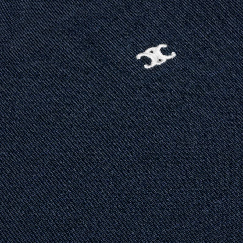 CELINE Mænd triomphe sweater med rund hals i uld F44FV1964 beklædning flåde