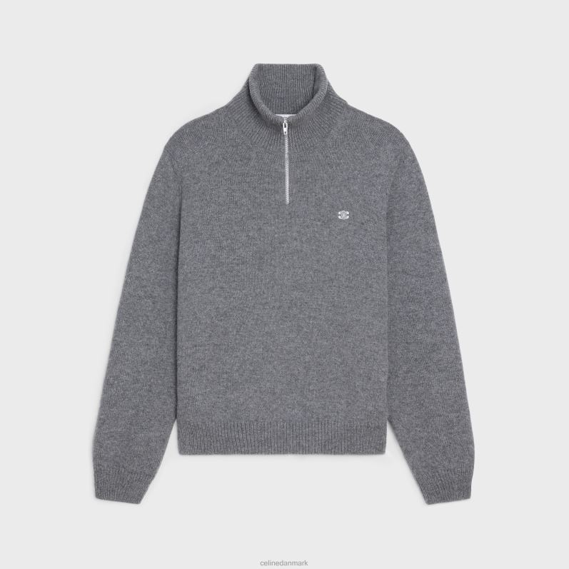 CELINE Mænd triomphe trucker sweater i uld og kashmir F44FV1795 beklædning grå/råhvid